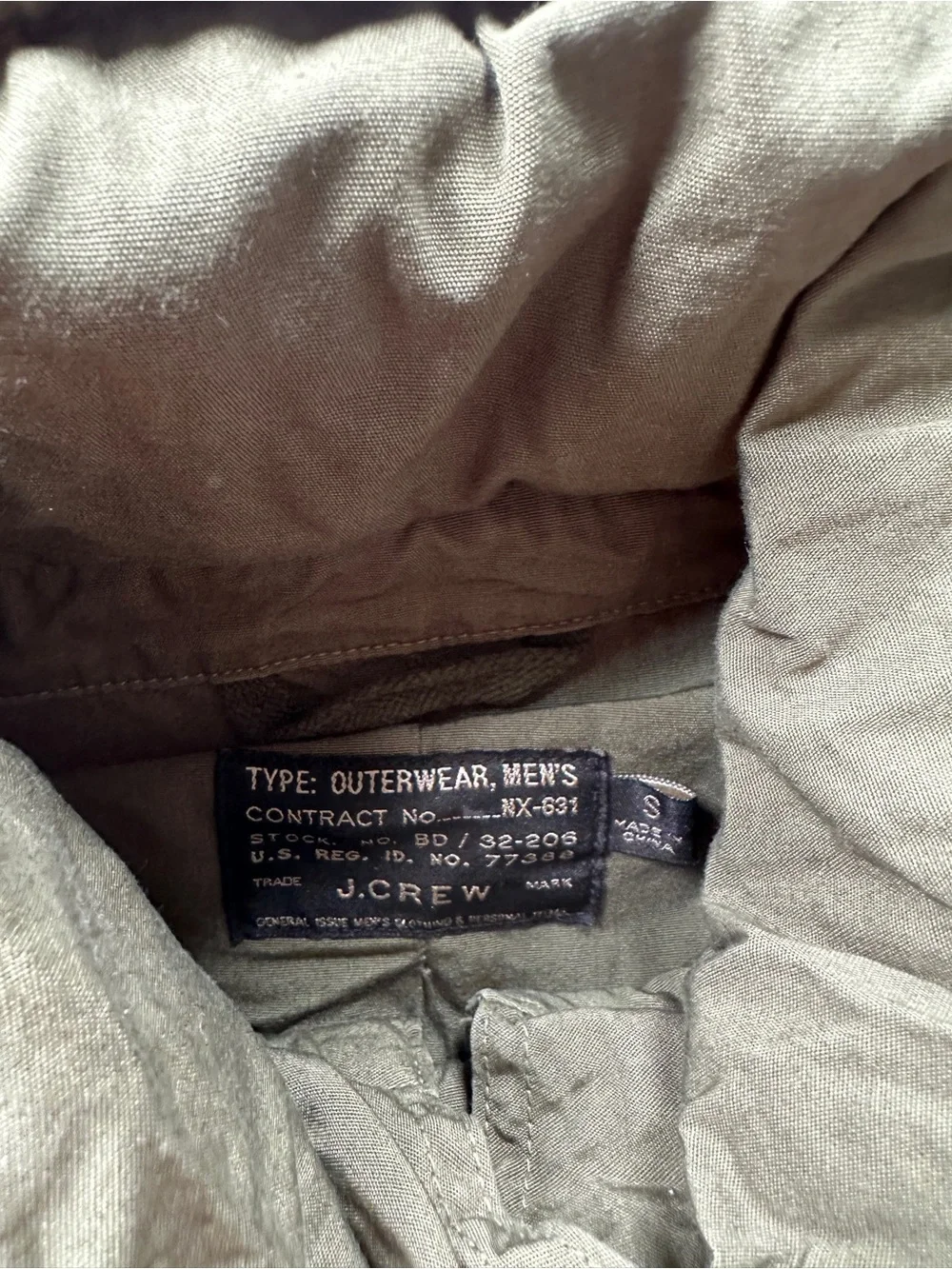 J. Crew Olive Green Mechanic Military Field Jacket Small men